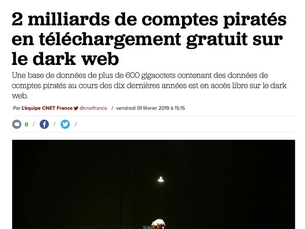 es identifiants et mot de passe de leurs utilisateurs se trouvent encore sur le dark web. Pas rassurant lorsqu'il est question de publier des albums photos et des vidéos sur l'un d'entre eux....