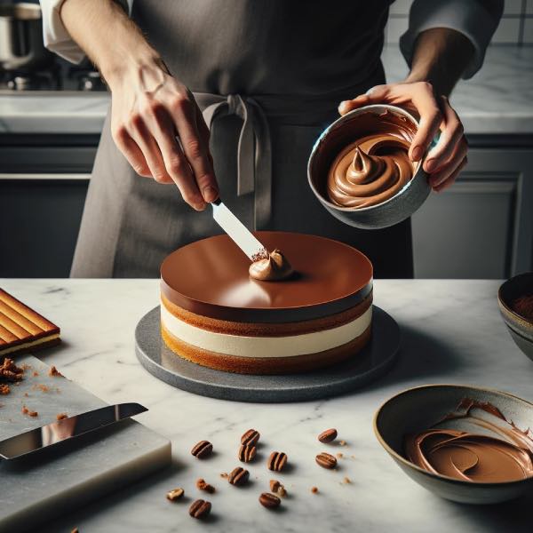 Recette du gâteau opéra avec mousse praliné